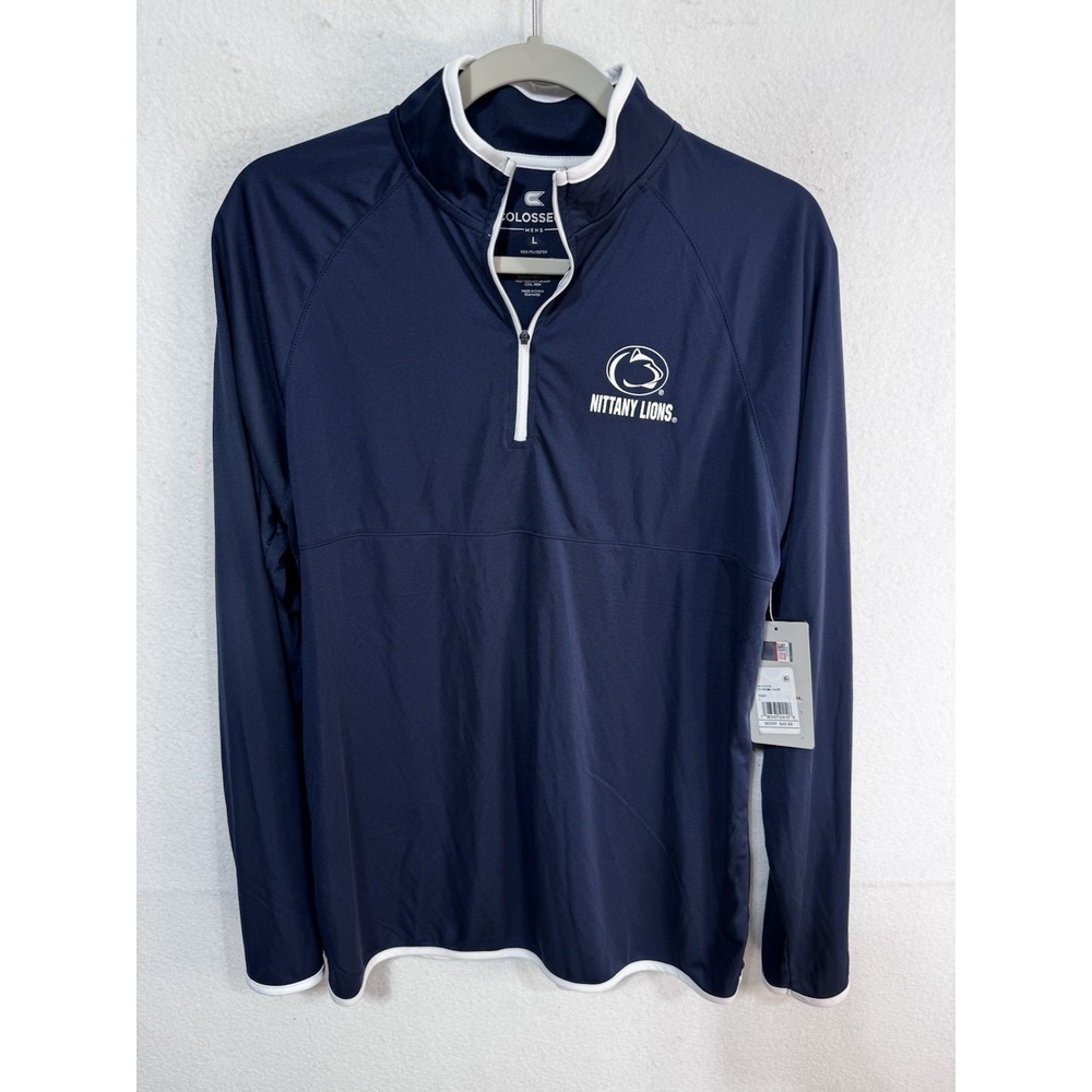 Penn State Nittany Lions Jacket Mens L Blue NCAA Football Nike Dri-FIT Full Zip